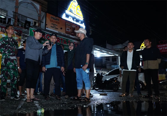 Wako Agung Pantau Langsung Beberapa Ruas Jalan Potensi Banjir