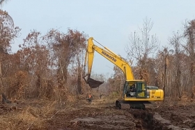 Cegah Karhutla Susulan, BPBD Inhil Buat Parit Lintang Sepanjang 600 Meter